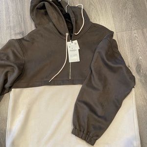 Faux suede pouch pocket khaki